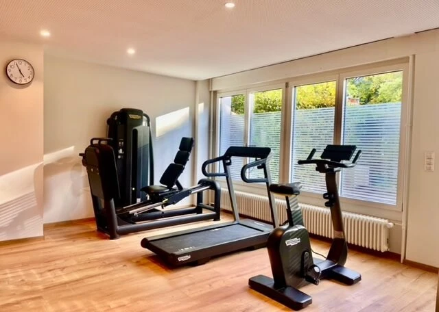 photo salle de sport de helvetic physio avec press technogym tapis de course et velo